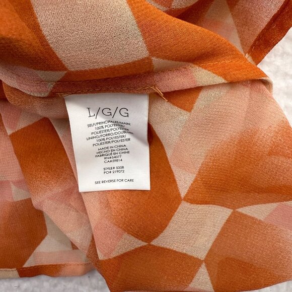 CAbi Pinwheel Lined Layered Tie Shoulder Tank Top Orange Office Womens L NEW - Picture 7 of 9